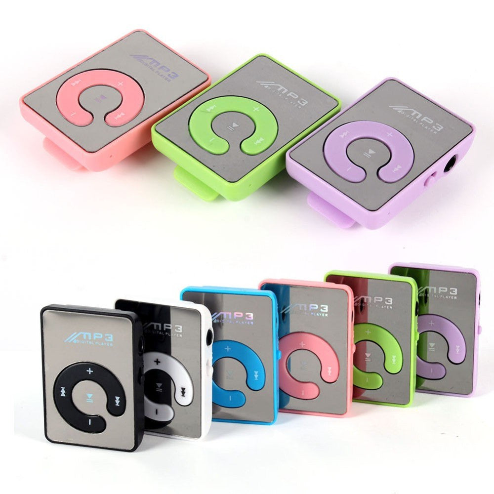 Mini Mirror Clip USB Digital Mp3 Music Player Support 8GB SD TF Card