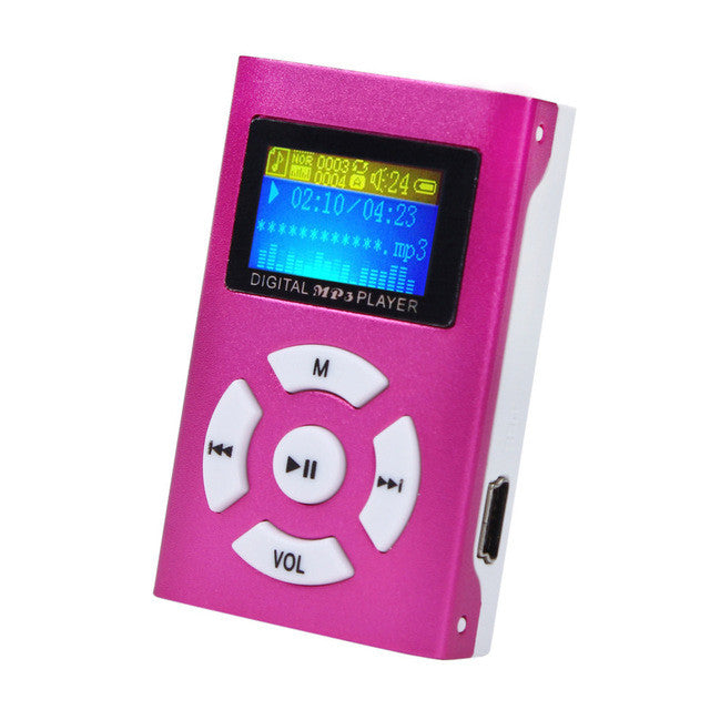 Fashion USB Mini MP3 Player LCD Screen Support 32GB Micro SD TF Card Slick stylish design Sport Compact