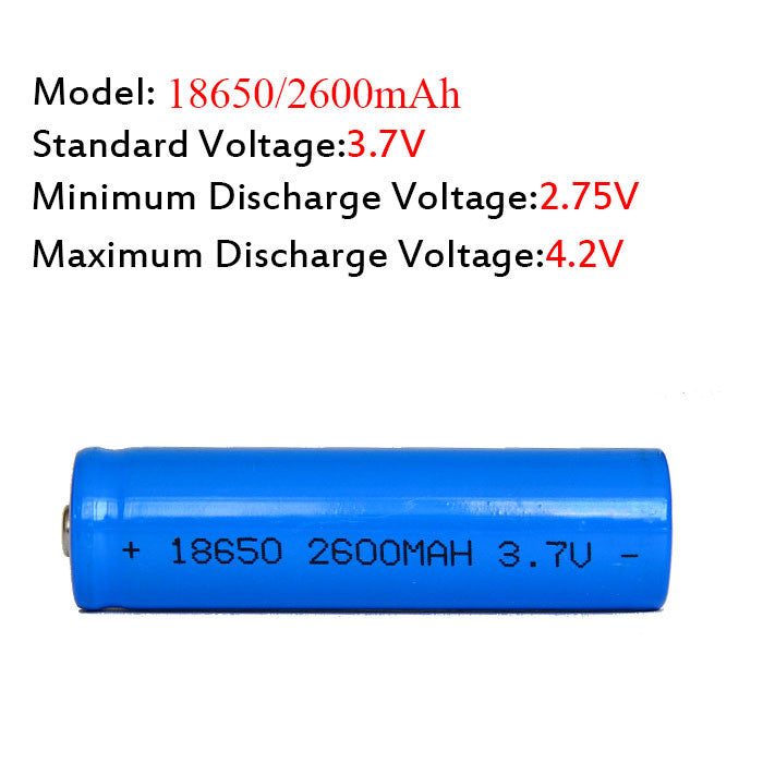 4pcs 2600mAh 3.7 v 18650 Batteries Blue color Li ion Rechargeable Battery For LED Flashlight Torch